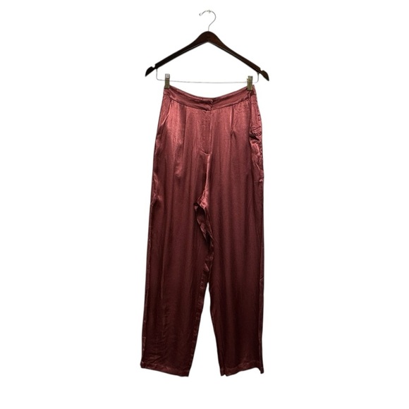NWOT HOUSE OF HARLOW 1960 X REVOLVE Charlie Wide Leg Pant Burgundy XS - Picture 4 of 8